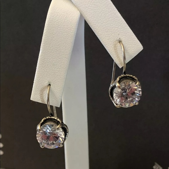 Silpada Sterling Silver ‘Center Stage’ Cubic Zirconia Earrings W1863 - Picture 9 of 14